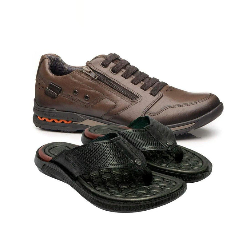 Kit Pegada Conforto Total™ – Sapatênis Ortopédico + Chinelo Massageador Estilo, Saúde e Bem-Estar Para Seus Pés