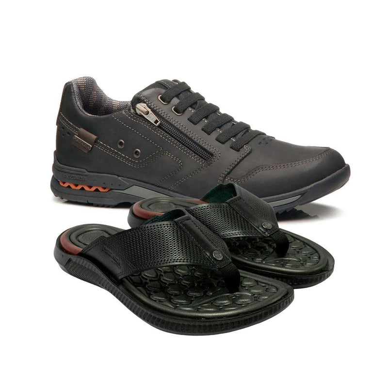 Kit Pegada Conforto Total™ – Sapatênis Ortopédico + Chinelo Massageador Estilo, Saúde e Bem-Estar Para Seus Pés